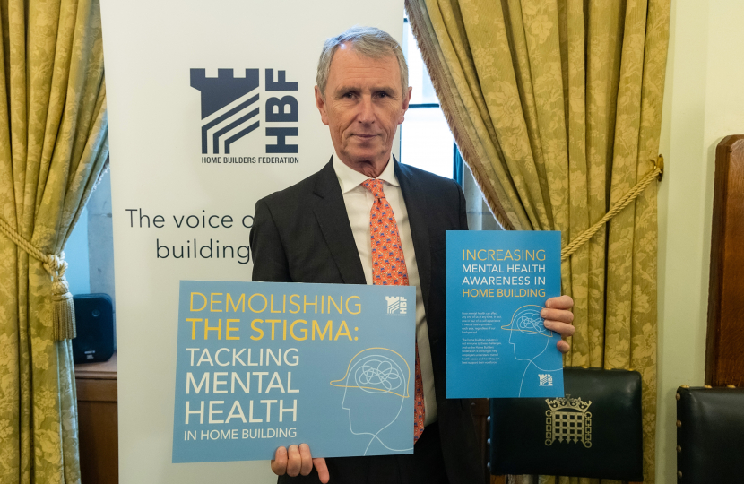 Ribble Valley MP Nigel Evans support the work of HBF in increasing mental health awareness  