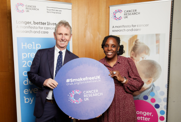 Nigel Evans MP pictured at a Cancer Research UK Drop In 